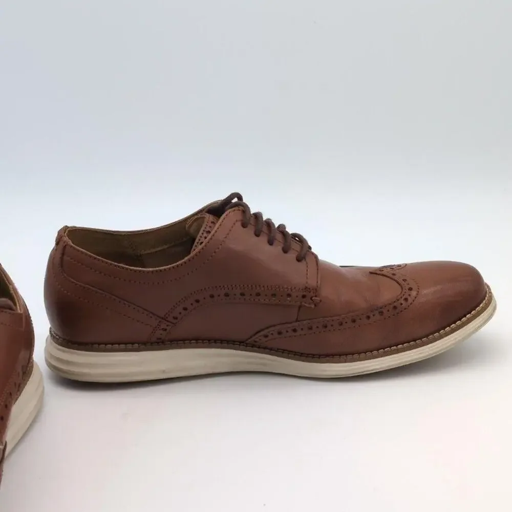 Cole Haan Shoes Mens 11 Brown Leather OriginalGrand Wingtip Brogue Oxford Dress